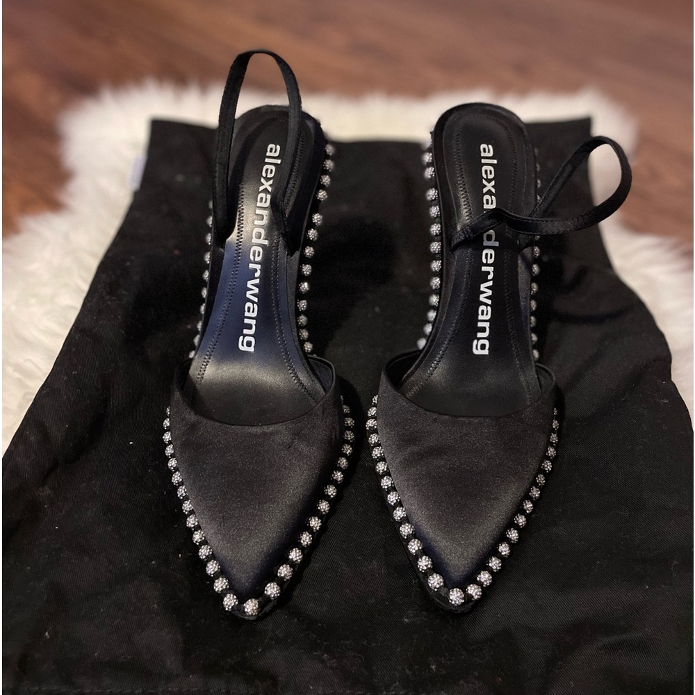 - [ ] Alexander wang black satin size 39$425 Authentic